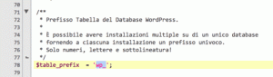 Prefisso delle tabelle WP